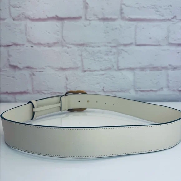 Gucci Gg Marmont White Leather Belt 400593 85/34